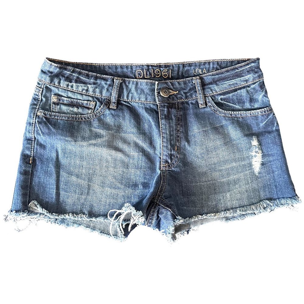DL1961 Medium Wash Denim Shorts w. Frayed Hem Size 29